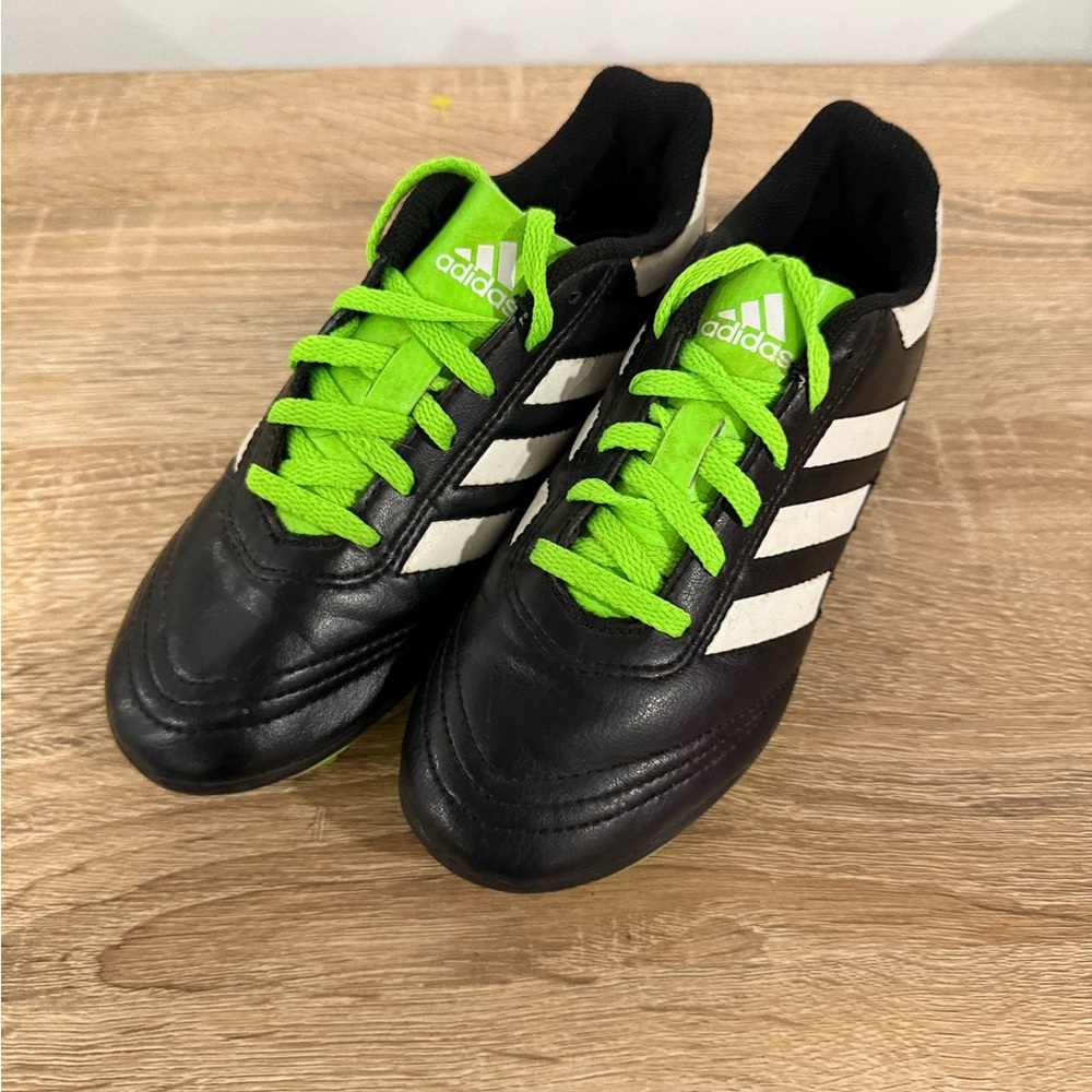 adidas Black with Neon Green Youth Soccer Cleats - Picture 6 of 10